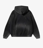 Unisex Vintage Wash Frayed Fleece Hoodie