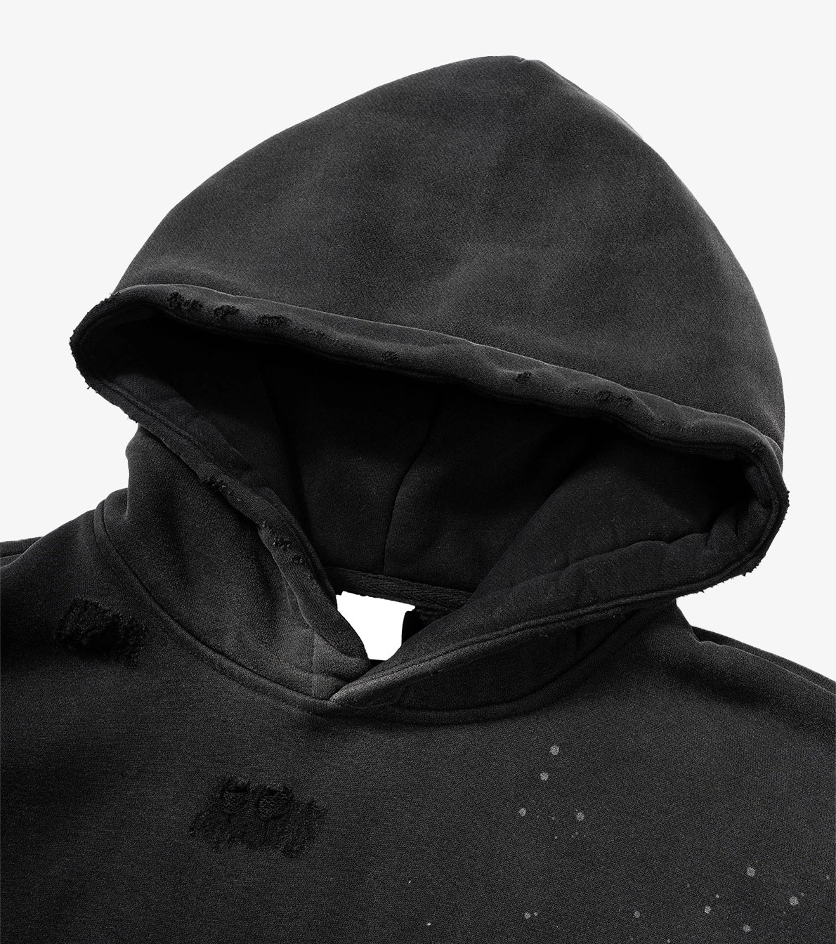 Unisex Vintage Wash Frayed Fleece Hoodie