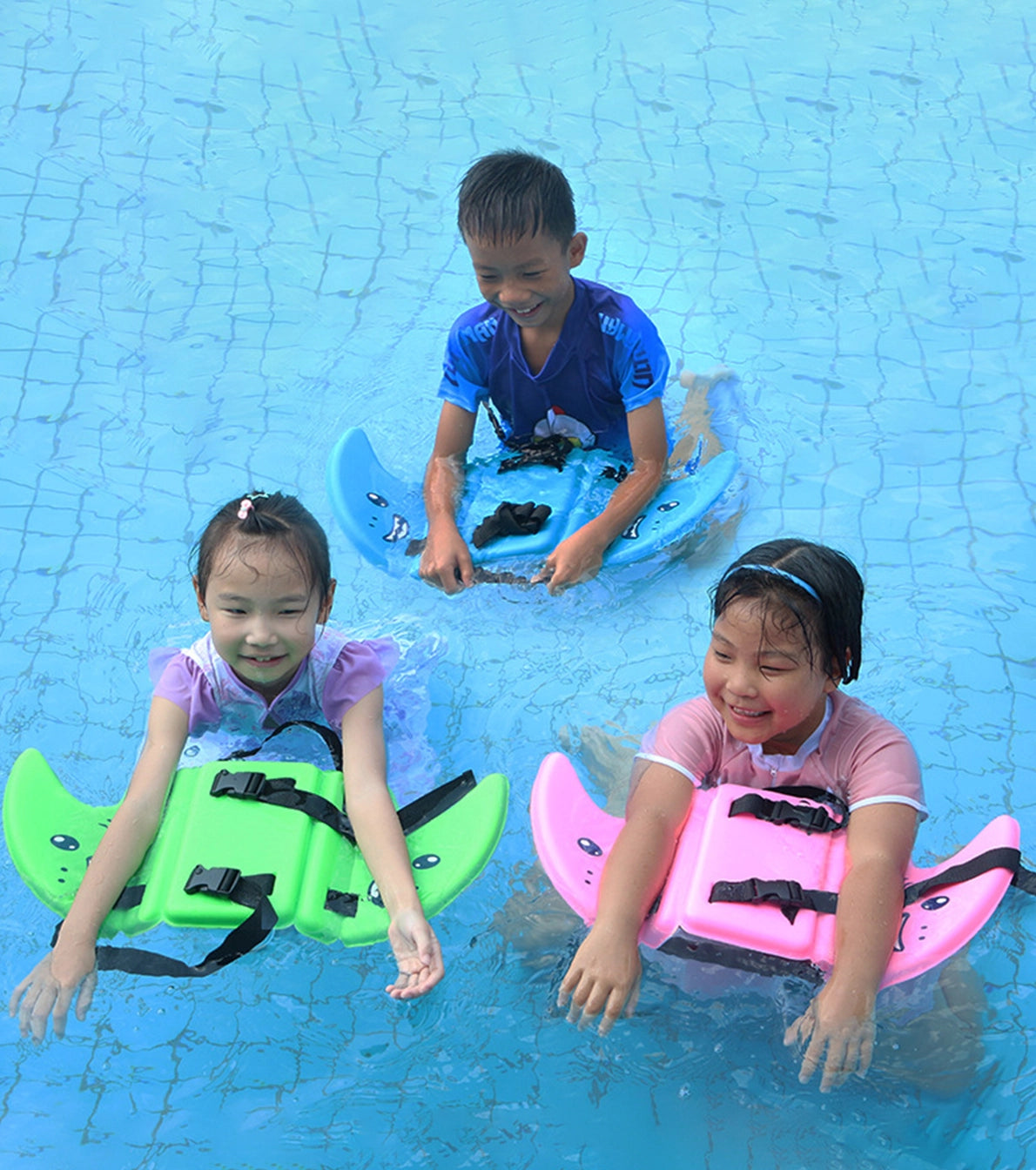 Children swimming training shark fin back floating board- set of 3