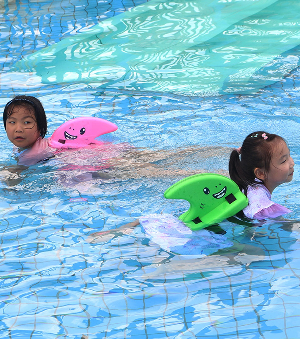 Children swimming training shark fin back floating board- set of 3