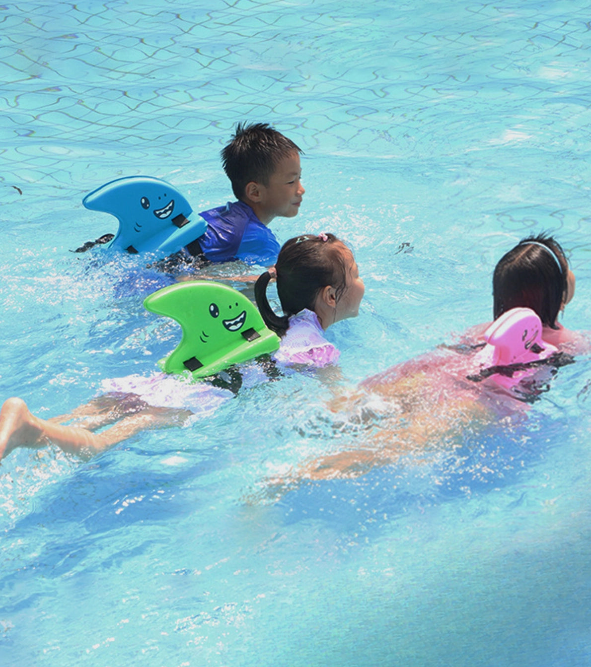 Children swimming training shark fin back floating board- set of 3