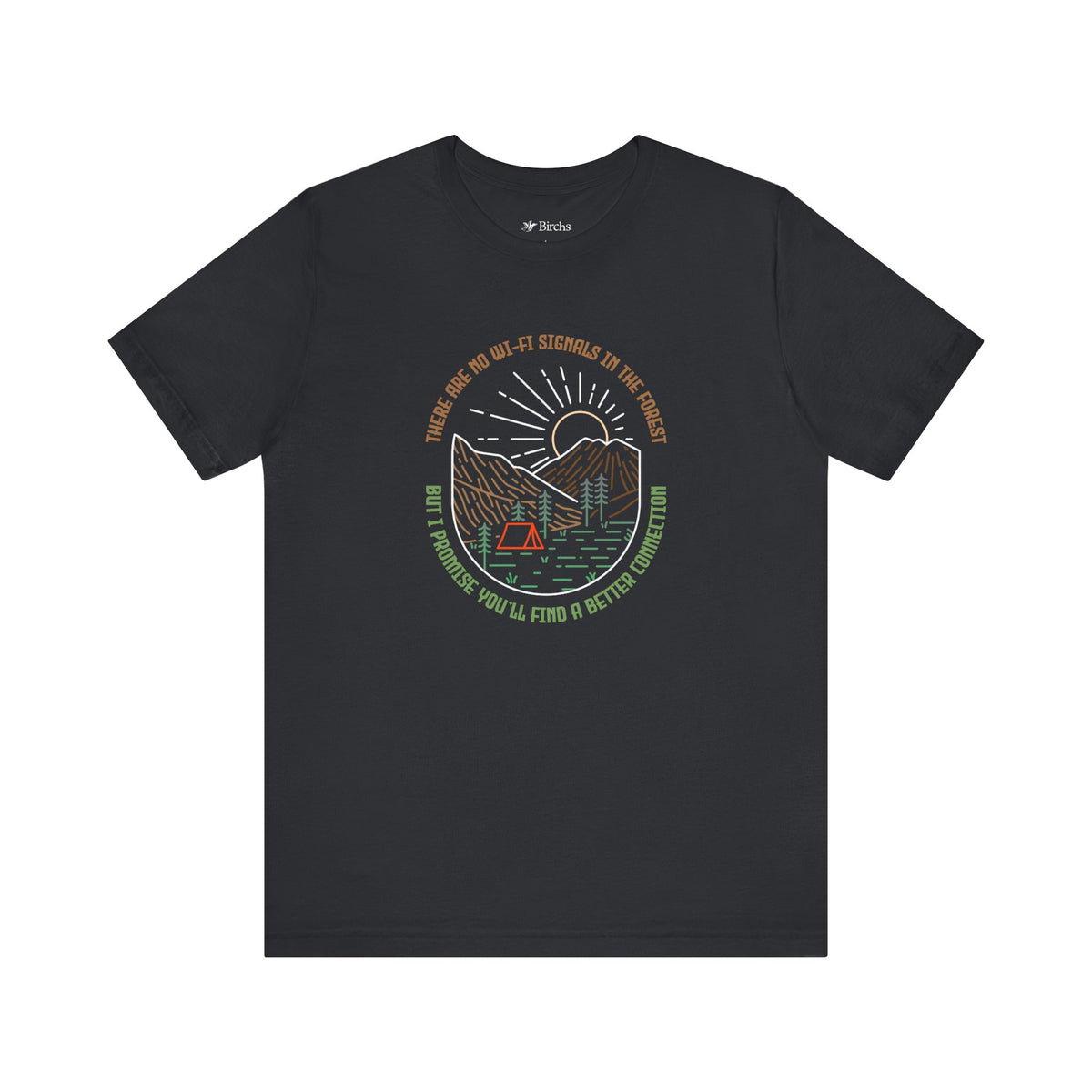Adventure Awaits Unisex Short Sleeve Tee - Nature & Hiking Graphic T-Shirt