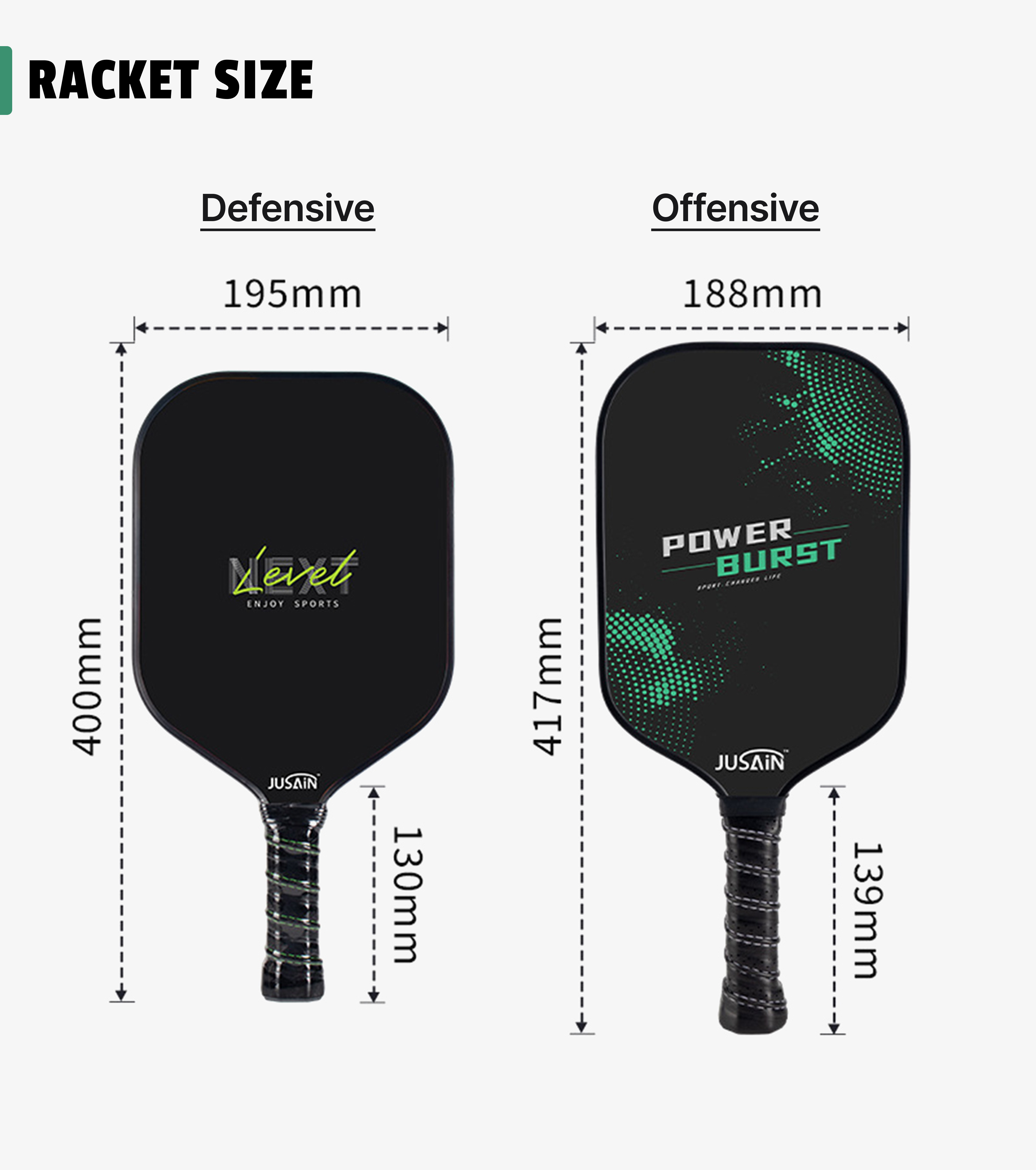 Pickleball Paddle Set- Glass Fiber Surface, 2 Shots, 4 Pickle Ball & Paddle Cover Bag