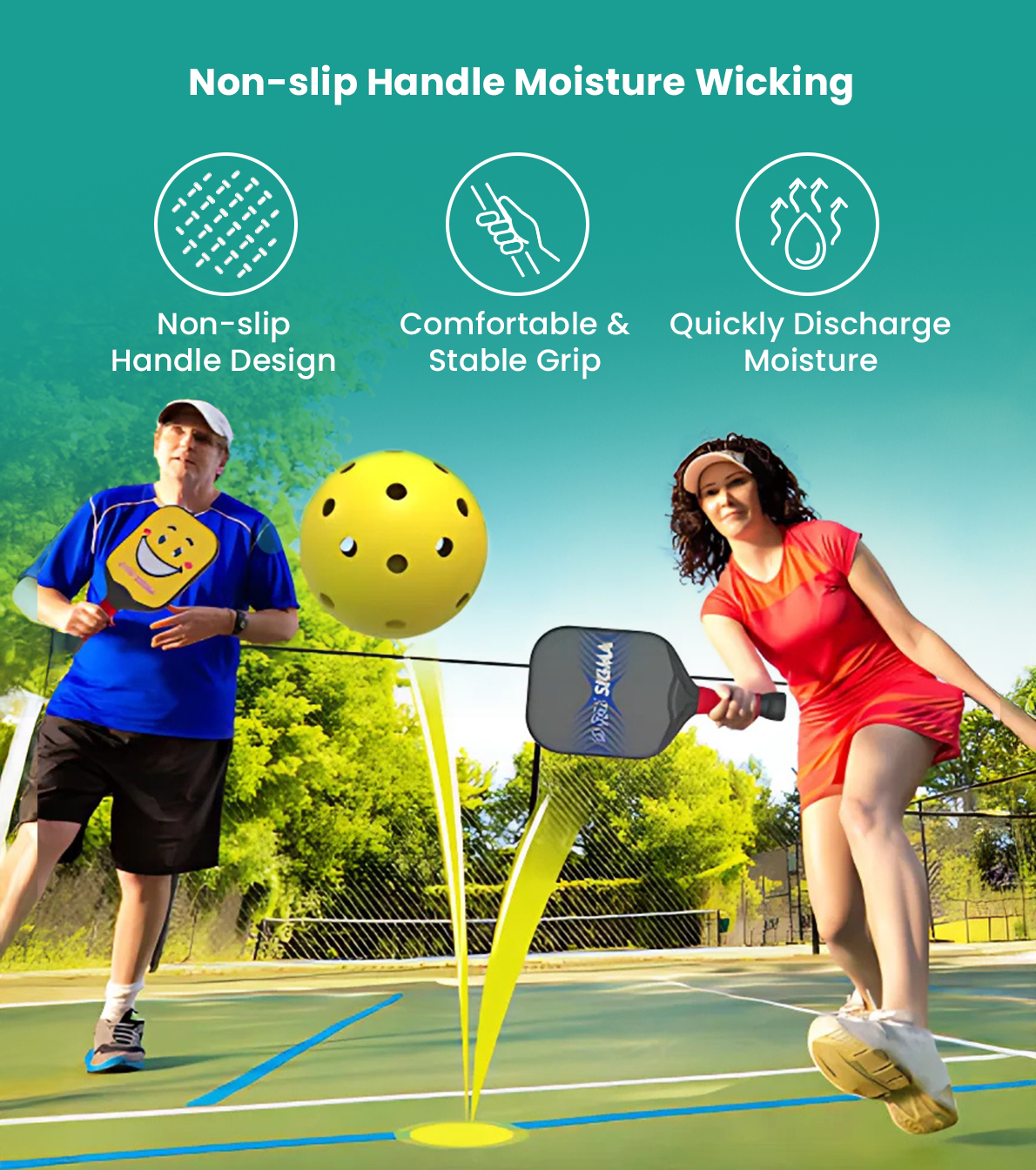 Pickleball Racket Set of 4 with Lightweight High-Elastic for Family Fun