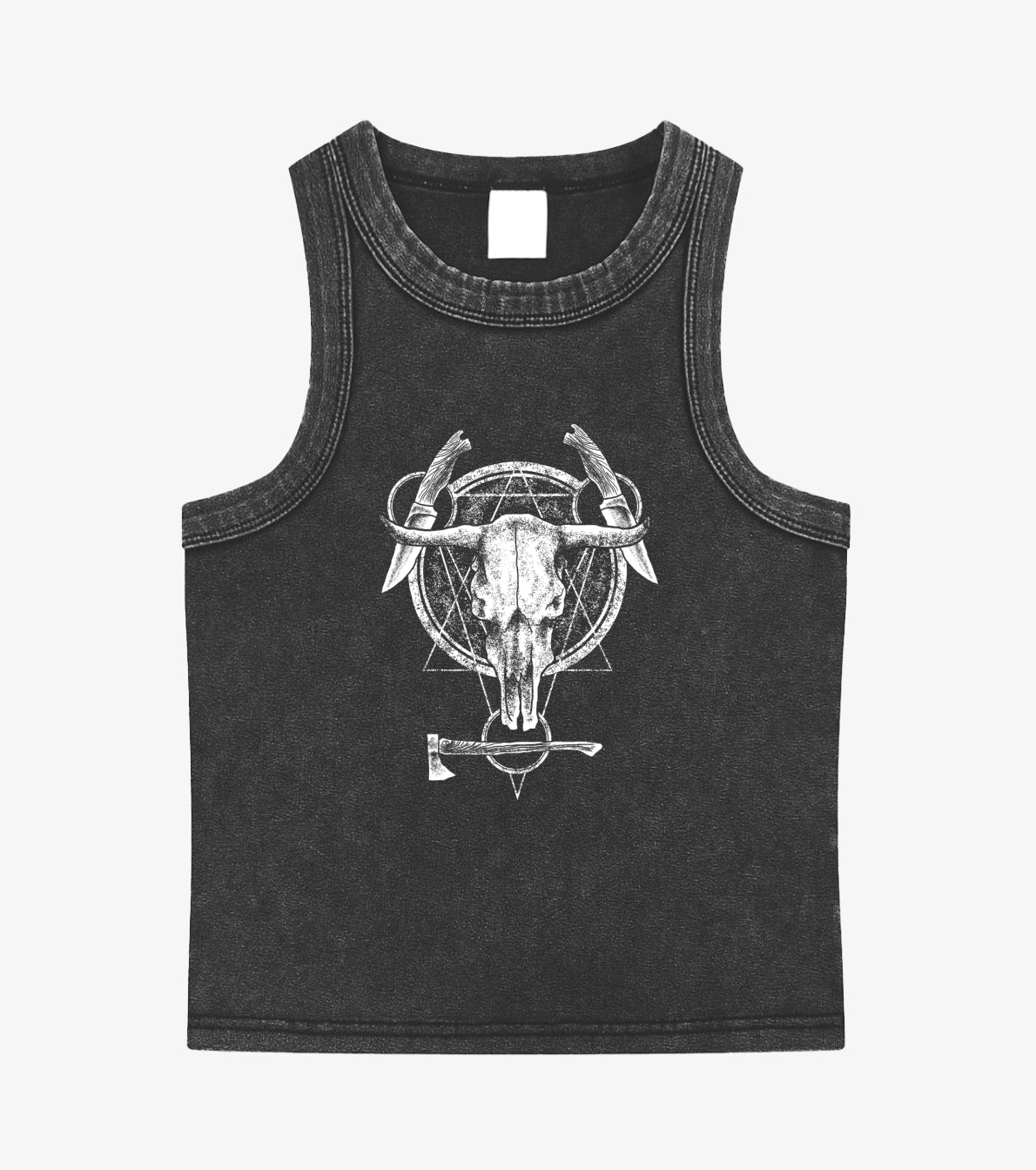 Skull Structure Snow Washed Tank Top